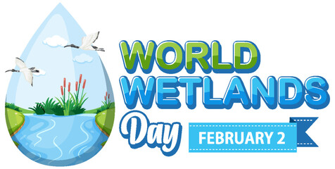 World wetlands day on February icon