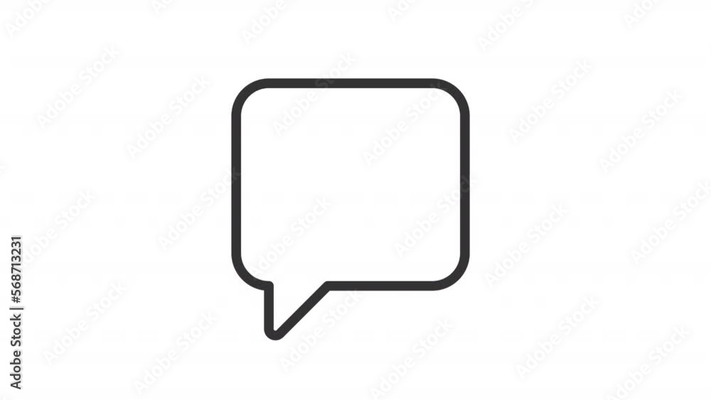 Poster animated chat bubble linear icon. social media interaction. messenger conversation. seamless loop hd