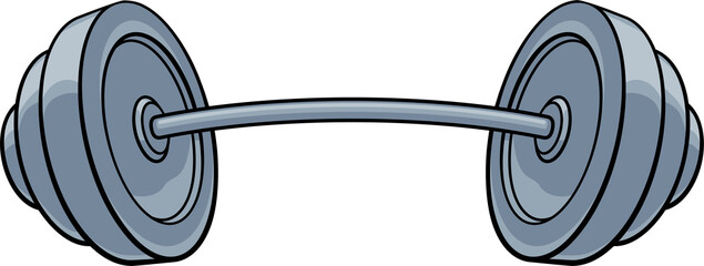 Cartoon Weights Barbell Illustration