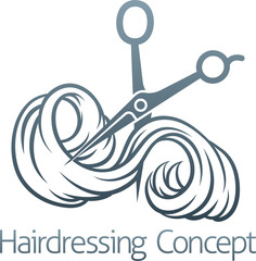 Hairdresser Salon Scissors Cutting Lock Of Hair