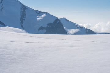 Fototapeta na wymiar Summer day on the glacier of Zermatt, Switzerland