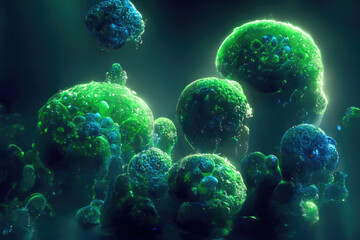Fototapeta na wymiar 3d illustration of glowing human cells