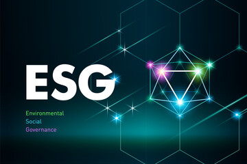 Sign ESG. Environmental Social Governance illustration. Sustainable growth, solving environmental, social and management problem solving.