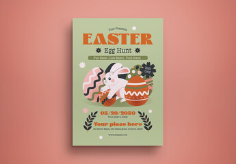 Green Flat Gradient Easter Egg Hunt Flyer Layout