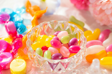 レトロでカラフルなお菓子たち