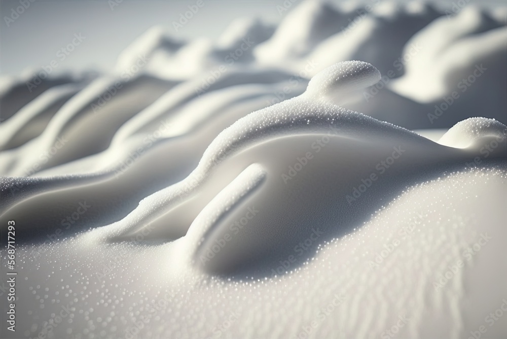 Poster texture of new snow at close-up generative ai