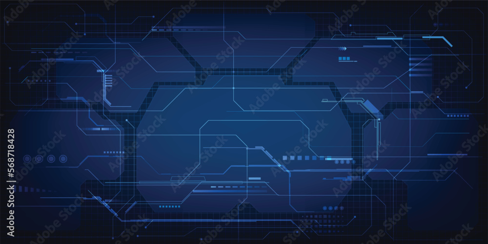 Poster vector illustrations of futurstic digital innovation and technology with digital element and circuit