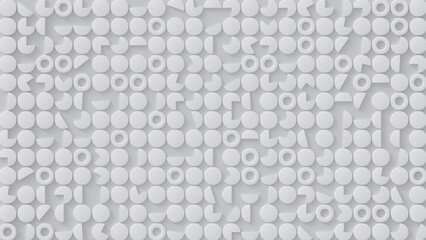 Abstract background with white circles 3D Rendering