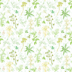 Greenery seamless background, grass pattern