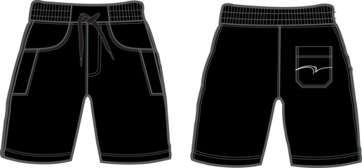 CUT AND SEW MEN AND BOYS SHORTS FOR GYM WEAR AND CASUAL WEAR IN EDITABLE VECOR FILE