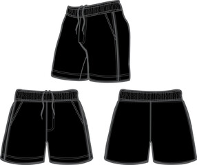 CUT AND SEW MEN AND BOYS SHORTS FOR GYM WEAR AND CASUAL WEAR IN EDITABLE VECOR FILE