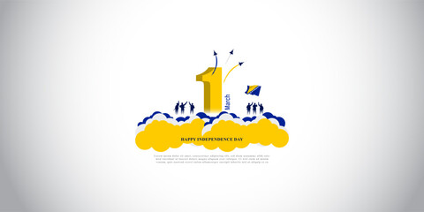 Fototapeta na wymiar Vector Illustration of Happy Independence day Bosnia and Herzegovina