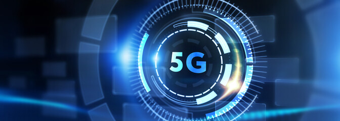 The concept of 5G network, high-speed mobile Internet, new generation networks. Business, modern technology, internet and networking concept. 3d illustration