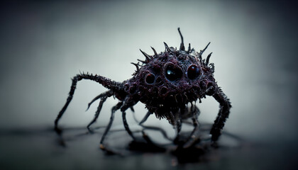 3d illustration of a virus creature