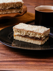 homemade shortbread pastry with jam