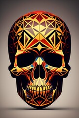 gold skull in the dark
