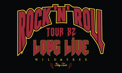 Rock And Roll Sign Long Live Tour 82  tee shirt artwork vector