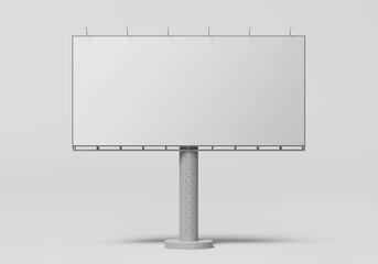 Obraz premium Mockup Outdoor billboard on blue sky background with copy space for your logo or graphic design, 3d rendering studio