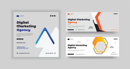 Digital marketing social media Instagram post facebook cover and web banner template