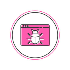 Filled outline System bug concept icon isolated on white background. Code bug concept. Bug in the system. Bug searching. Vector