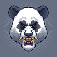 Japanese Style Angry Panda Drawing
