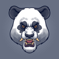 Japanese Style Angry Panda Drawing