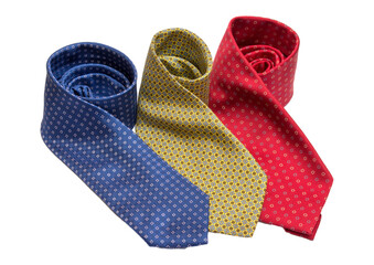 Three ties on isolated background
