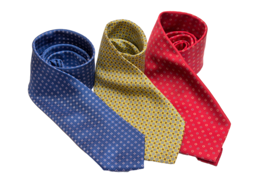 Three ties on isolated background