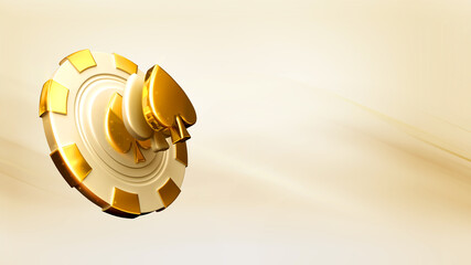 casino crown cards poker blackjack baccarat gold  3d render 3d rendering illustration 