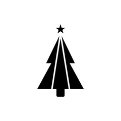 Christmas trees silfouette. Xmas simple shapes. Vector new year tree icon.