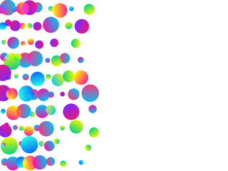 Bright falling confetti scatter vector illustration. Rainbow round elements birthday vector. Surprise burst flying confetti. Prize event decor background. Fun congratulations
