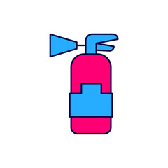 Filled outline Fire extinguisher icon isolated on white background. Vector