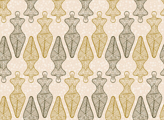 Cucuteni-Trypillia culture symbols vector seamless pattern. Traditional Ukrainian Easter Egg symbols.