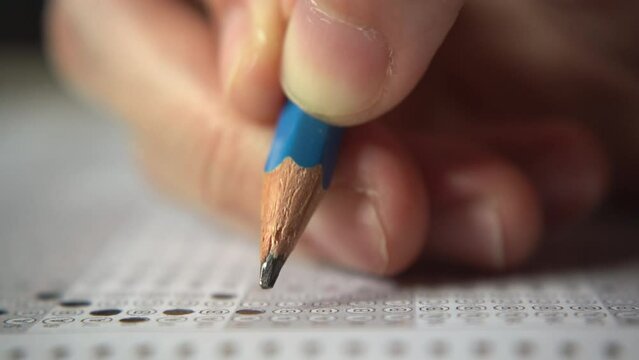 Taking an exam with black 2B pencil