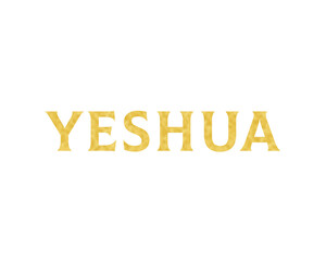The name Yeshua with golden texture and transparent background – Beautiful Christian Typography
