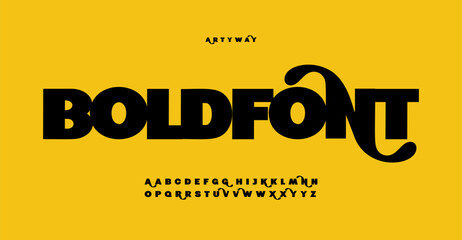 Bold fat alphabet, fancy opulent serif letters, creative font for cool exquisite logo, lettering, headline. Funny cartoon typography for music movie posters, game design. Vector typographic design.