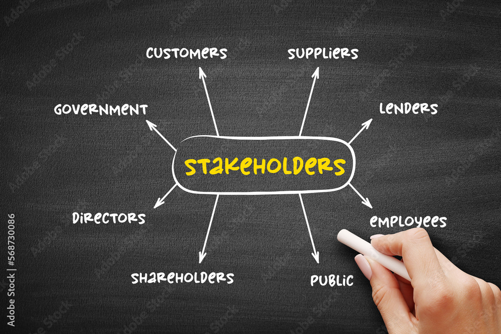 Aufkleber types of stakeholders (is a party that has an interest in a company and can either affect or be affe