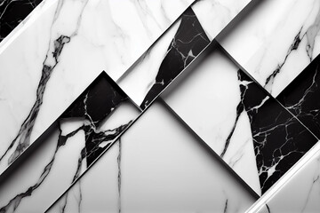 Black and white marble texture background pattern with high resolution for interior or exterior design. AI generative