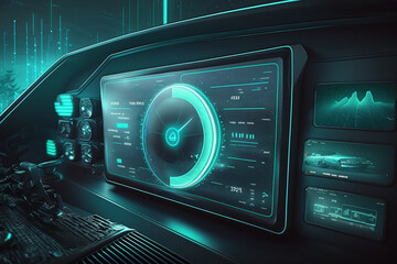 Obraz premium future car scanning and auto data analysis