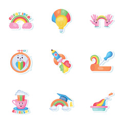 Pack of Artwork Flat Stickers 

