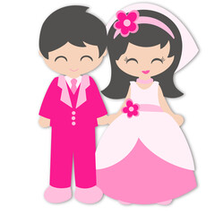 Cute Bride and Groom