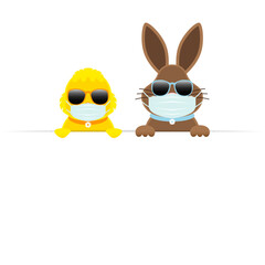 Osterei & Osterhase Maske Sonnenbrille Halten Banner