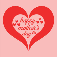 Happy mother's day illustration with heart premium vector Mothers day lettering