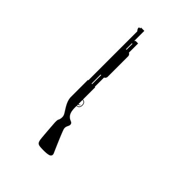 Shotgun icon vector. Rifle illustration sign. weapon symbol. Hunting logo.