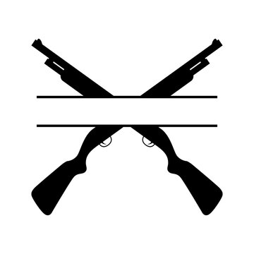 Shotgun icon vector. Rifle illustration sign. weapon symbol. Hunting logo.