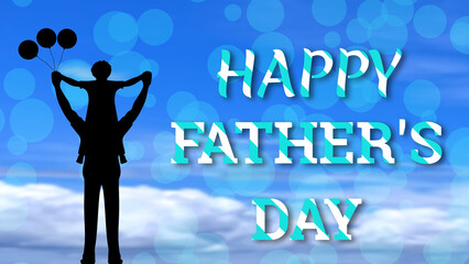 happy father's day illustration on blur sky background