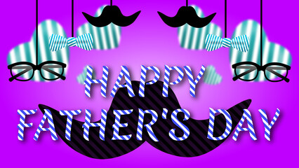 father's day pink background and blur blue heart