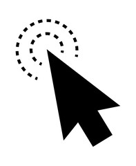 Click cursor set. Computer pointer hand and arrow icon. Press pick action element. Vector web interface elements.