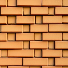 Naklejka premium Orange brick wall texture. Generative AI 