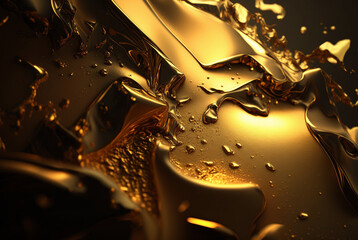 golden shiny gradient background. golden metallic. Generative AI